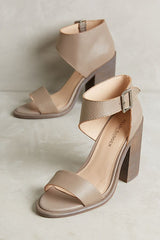 Kelsi Dagger Mayfair Portobello Taupe Block Heel Open Toe Heeled Dress Sandals