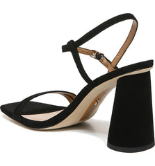Sam Edelman Kit Black Square Toe Slingback Strap Cylindrical Block Heel Sandals
