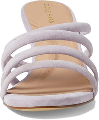 Cole Haan Adella Orchid Petal Suede Open Toe Slingback Block Heeled Sandals