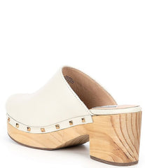 Steve Madden Brooklyn-1 Bone Leather Fashion Embellished Platform Rhinestones Clogs