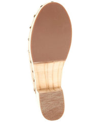Steve Madden Brooklyn-1 Taupe Suede Fashion Embellished Platform Rhinestone Clog