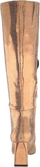 Sam Edelman Sylvia Deep Gold Leather Pointed Toe Block Heeled Knee High Boots
