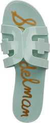 Sam Edelman Bay Calypso Mint Round Open Toe Slip On Leather Strap Slide Sandals
