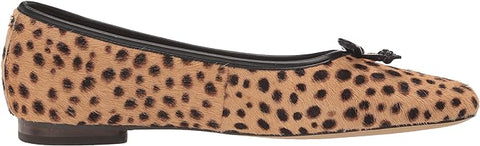 Sam Edelman Meadow Tan Multi Slip On Bow Detailed Squared Toe Ballet Flats