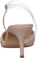 Charles David Alda Nude Clear Mid Heel Slingback Pointed Toe Stiletto Heel Pumps