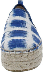 Sam Edelman Carrin Blue/Multi Gingham Print Fashion Slip On Platform Rounded Toe Shoes