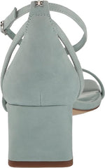 Sam Edelman Wilson Tide Blue Ankle Strap Squared Open Toe Block Heeled Sandals