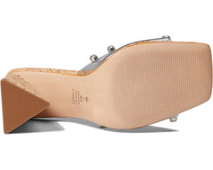 Schutz Lizah Cork Clear Crystal Clear Vamp Slip On Open Toe High Heel Sandals
