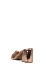 Jeffrey Campbell Melonger-2 Rose Gold Squared Open Toe Knotted Heeled Sandals