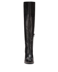 Vince Camuto Dasemma Black Leather Wide Calf Over The Knee Block Heel Boot