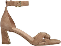 Cole Haan Adella Braid Light Whiskey Suede Ankle Strap Block Heeled Sandals