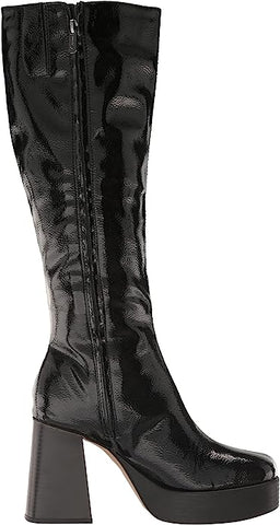 Circus By Sam Edelman Sandy Black Pull On Knee High Chunky Heel Platforms Boots