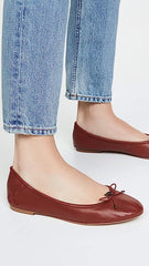Sam Edelman Felicia Red Slip On Rounded Closed Toe Flexible Ballet Flat Wide