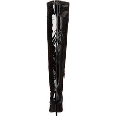 Jessica Simpson Over the Knee Boot Abrine Black Patent Side Pointed Toe Boots