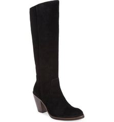Lust For Life Jordan Boot Black Suede Chunky HeelKnee High Boots