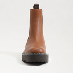 Sam Edelman Laguna Tawny Brown Rounded Toe Pull On Chelsea Ankle Combat Boots
