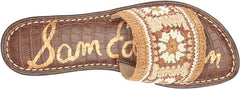 Sam Edelman Gracey Natural Multi Rounded Open Toe Woven Slip On Flats Sandals