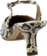 Sam Edelman Bianka Roccia Python Pointed Toe Slingback Kitten Heel Pumps