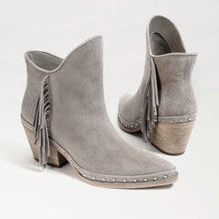 Sam Edelman Willie Pointed Toe Western Block Heel Womens Fringe Ankle Booties