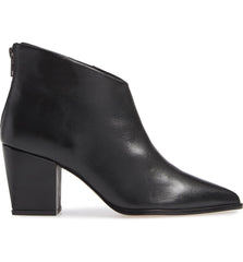 Lust For Life Twilight Black Leather Slanted Topline Pointed Toe Ankle Boots