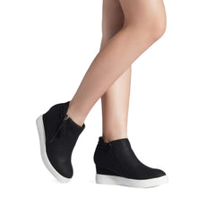DREAM PAIRS Womens Platform Wedge Sneakers Ankle Booties