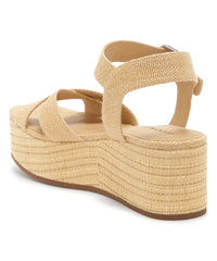 Lucky Brand Bainda Natural Espadrille Wedge Ankle Strap Fashion Platform Sandals