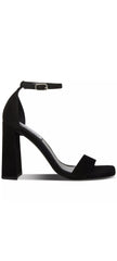 Steve Madden Tiaa Black Nubuck Fashion Two Piece Ankle Strap Dress Sandals