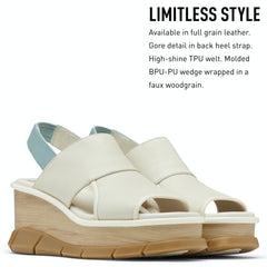 Sorel Joanie III Chalk Fashion Open Toe Platform Wedge Slip On Slingback Sandals