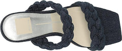 Dolce Vita Paily Indigo Denim Braided Straps Open Toe Block Heeled Sandals