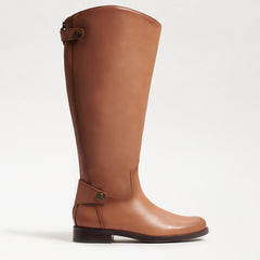 Sam Edelman Mikala 2 Whiskey Block Heel Rounded Toe Zip Leather Knee High Boots