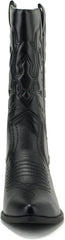 Soda Reno Black Pu Western Cowboy Pointed Toe Knee High Pull On Western Boots