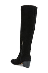 Vince Camuto Kreesell Black Suede Fashion Pointed Toe Round Toe Knee High Boots