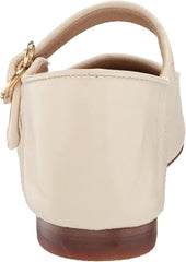 Sam Edelman Michaela Modern Ivory Mary Jane Buckle Ankle Strap Pointed Toe Flats