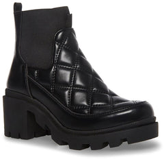 Steve Madden Adrian Black Pull On Rounded Close Toe Platform Chelsea Ankle Boots