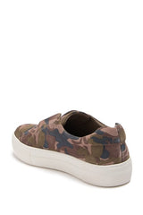 JSlides Women's ALARA 1 Leather Upper Slip-On Sneaker, GREEN CAMO SUEDE Platform
