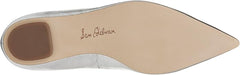 Sam Edelman Nori Silver Leather Pointed Toe Chain Detailed Slip On Ballet Flats