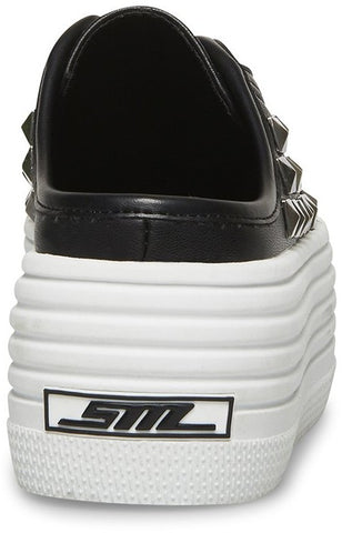 Steve Madden Bridget30 Black/White Lace Up Closed Mule Platform Fashion Sneaker