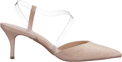 Charles David Alda Nude Clear Mid Heel Slingback Pointed Toe Stiletto Heel Pumps