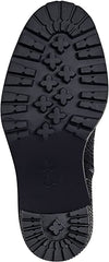 Jessica Simpson Deliah Fur Cuff Rhinestone Lace-Up Lug Sole Combat Bootie Black
