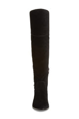 Vince Camuto Kreesell Black Suede Fashion Pointed Toe Round Toe Knee High Boots