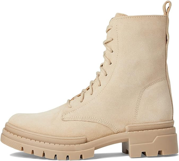 Steve Madden Jamisyn Sand Suede Fashion Lace Up Ankle Chunky Combat Boots