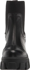 Circus by Sam Edelman Davina Black Pull On Elastic Panel Round Toe Mid Calf Boot