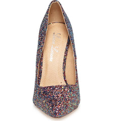 Lauren Lorraine Susan Black Multi Sparkling Glitter Pointy Toe Stiletto Pumps