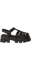 Steve Madden Echo Black Ankle Strap Chunky Platform Block Heel Fisherman Sandals
