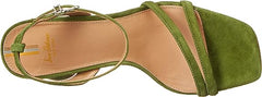 Sam Edelman Kia Dried Thyme Squared Open Toe Ankle Strap Block Heeled Sandals