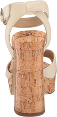 Sam Edelman Kayna Modern Ivory Ankle Strap Squared Open Toe Block Heeled Sandals