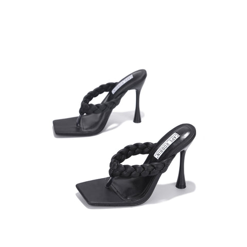 Cape Robbin Womens TIBI Mules Slip On Slides Sandals WHITE (9, Black)