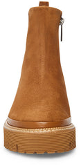 Steve Madden Stetson Brown Suede Zipper Closure Rounded Toe Lug Sole Ankle Boots