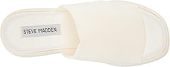 Steve Madden Slinky30 White Fashion Slip On Retro Platform Slide Wedge Sandals 10