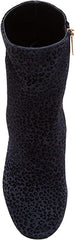 Ivy Kirzhner Carousel NAVY-BLACK LEOPARD Leather High Block Heel Ankle Booties